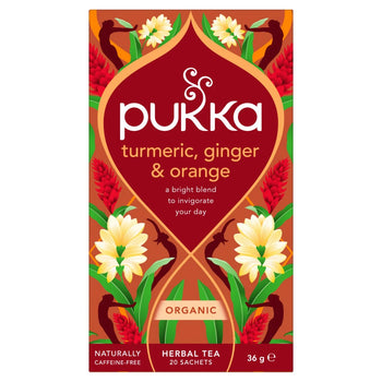 Bolsas de té de hierbas activas de la cúrcuma de la cúrcuma pukka 20 por paquete