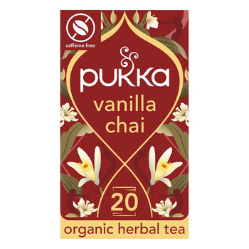 Bolsas de té de vainilla chai de pukka 20 por paquete