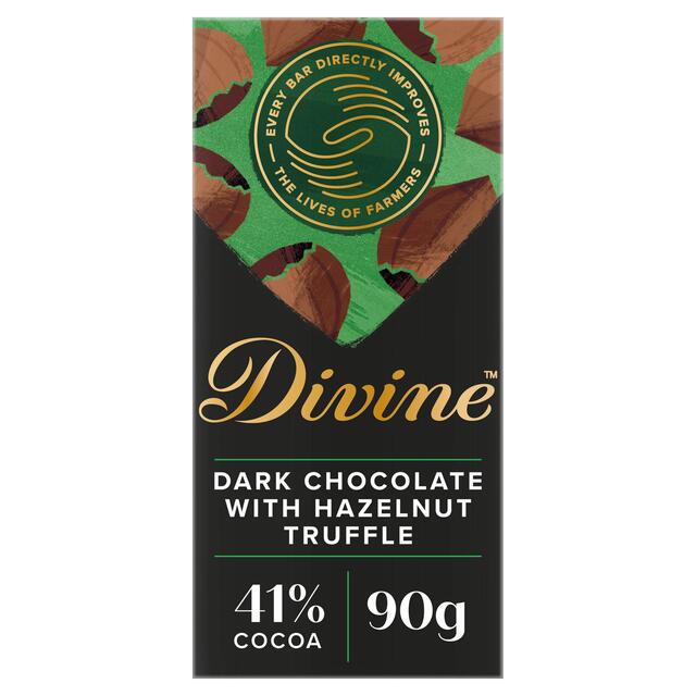 Divine Dark Chocolate with Smooth Hazelnut Bar 90g