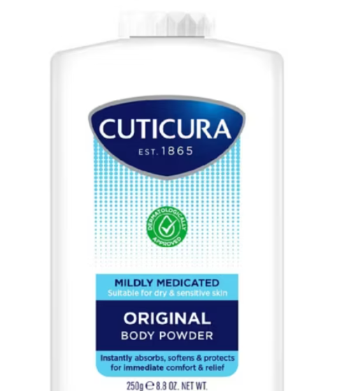 Cuticura polvo de talco ligeramente medicado 250g