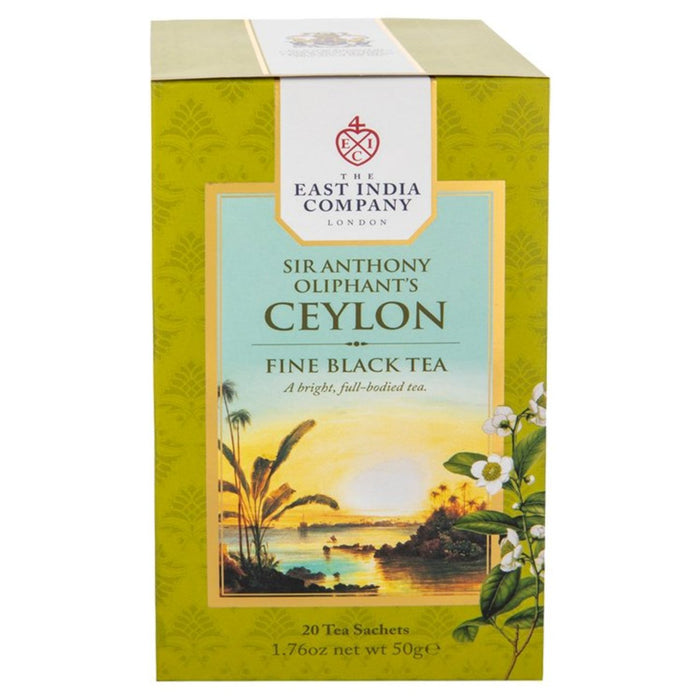 La compañía de las Indias Orientales Sir Anthony Oliphant's Ceylon Black Tea Sachets 20 por paquete