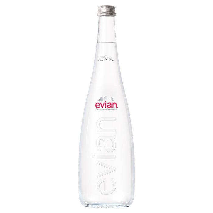 Evian Agua mineral sin gas Botella de vidrio 750ml 