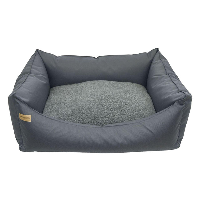 Rectangulaire rectangulaire amovible étanche lit gris pour chien gris petit petit