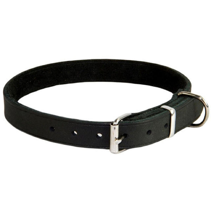 Earthbound Soft Country Leather Black Dog Collar Medium (27-35cm)