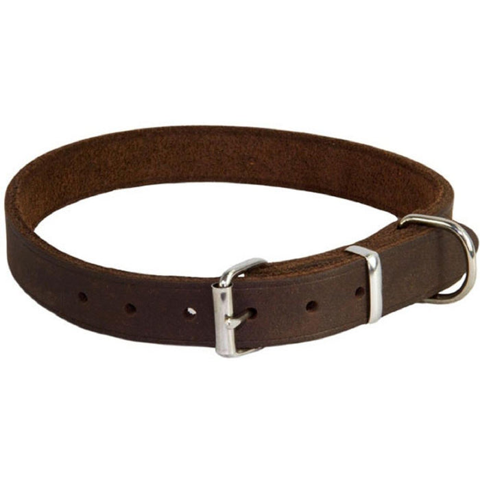 Collier de chien brun en cuir country doux à terre extra large (45-55 cm)