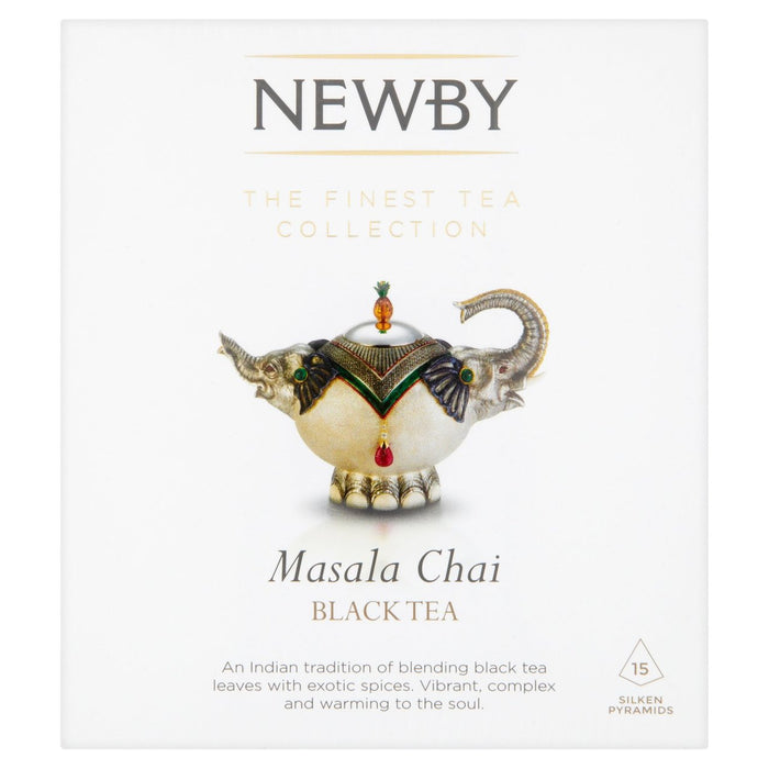 Newby tés masala chai pirámides de seda 15 por paquete