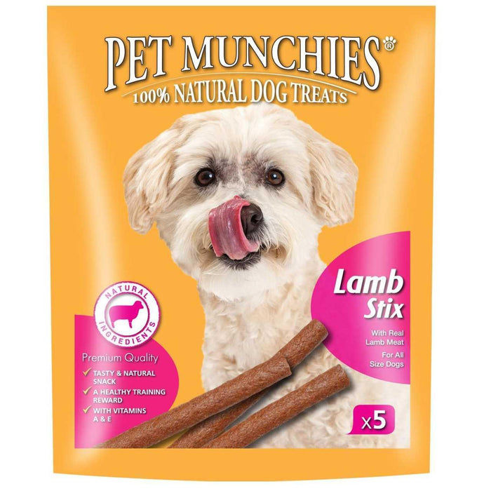 Haustier -Munchies 100% natürlicher Lamm Stix Hund behandelt 50 g