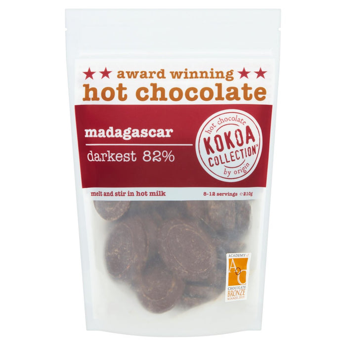 Kokoa -Kollektion 82% dunkelste heiße Schokolade von Madagaskar 210g
